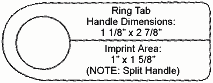 Ring Tab dimensions for Cheerleading Ring Tab Rooter Poms