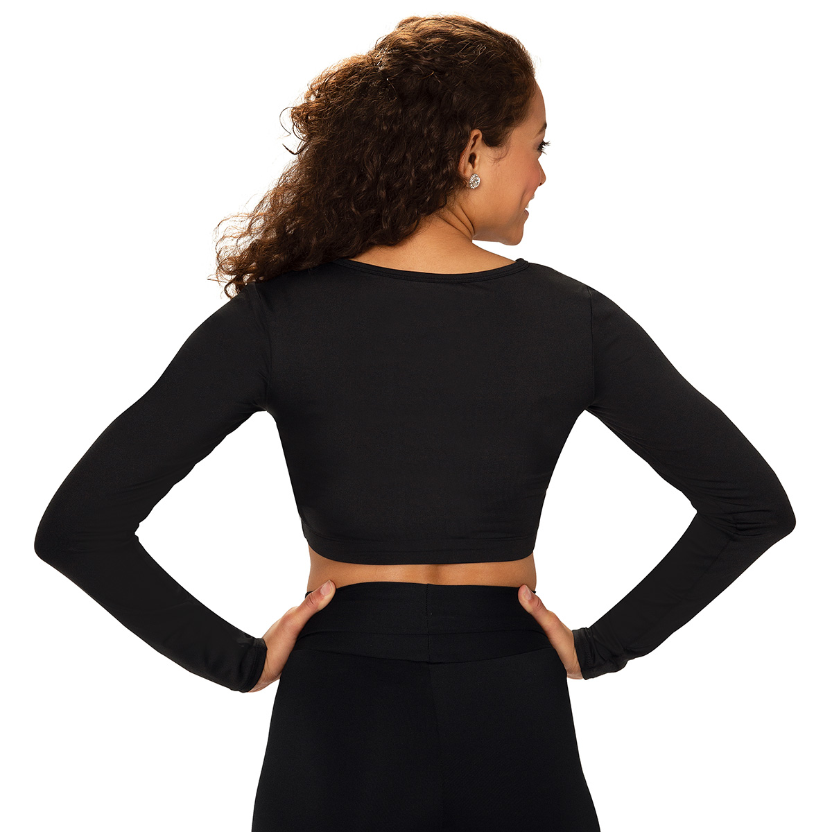 Polyester Spandex V-Neck Half Top