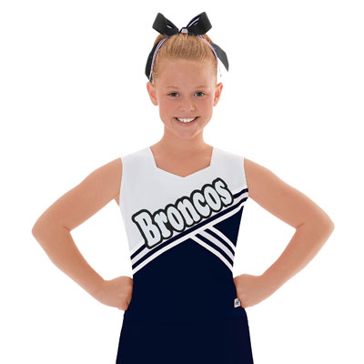 Double Knit Sweetheart Cheer Uniform Shell Top Youth Girls Sizes 