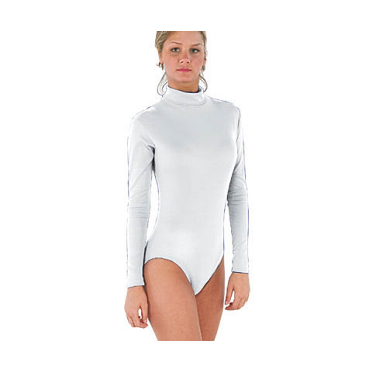 White turtleneck bodysuit long - Gem