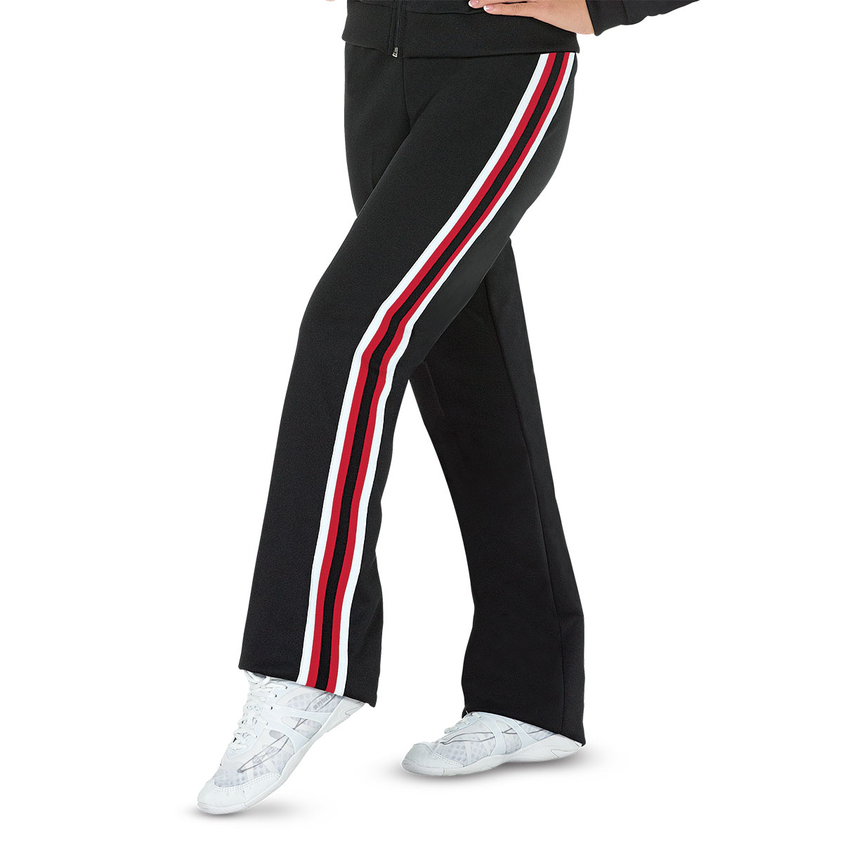 Poly Boot Cut Warmup Pants with Side Stripes