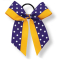 Two Color Grosgrain Fused Bow with One Printed Ribbon