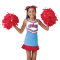 6" Plastic 3 Color Baton Handle Cheerleading Poms