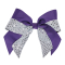Extra Large Double Layer Fused Bow with Sequin Accent