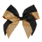 Extra Large Double Layer Fused Bow with Glitter Accent