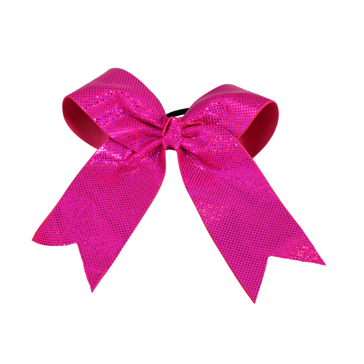 In Stock Large HoloFlex Metallic Short Tail Bow-HoloFlex Hot Pink