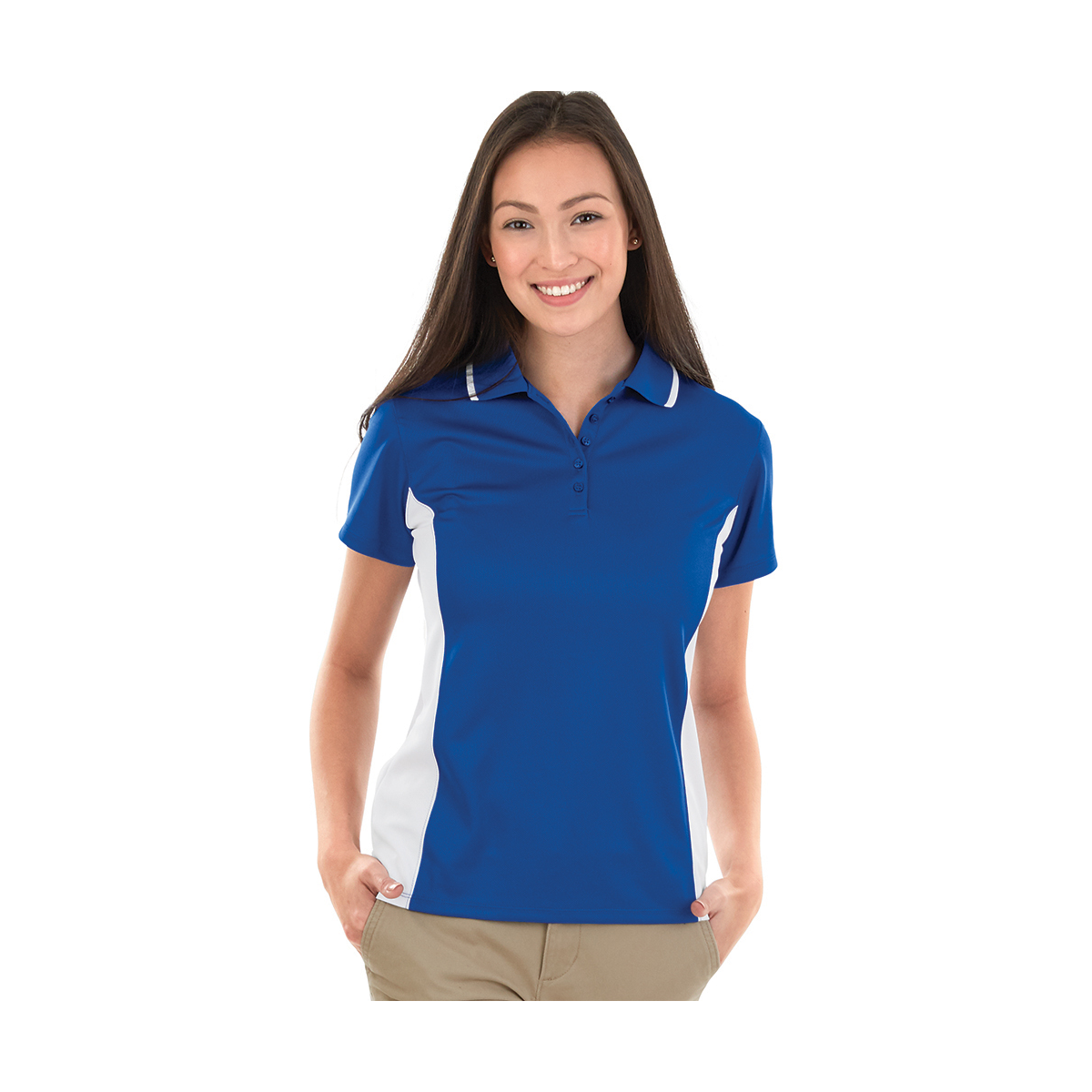 Ladies Color Blocked Wicking Polo