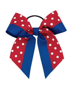 Two Color Grosgrain Fused Bow with One Printed Ribbon