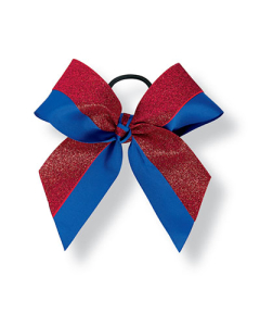Custom Large Two Color Grosgrain/Glitter Fused Bow