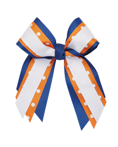 Large Custom Three Layer Short Tail Bow with Printed Accent Ribbon