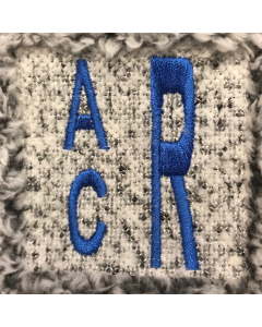 One Color Block Periodic Table Initials Monogram with Stitch-Down (MPTILARLSD)