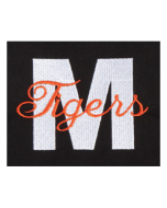 Two Color Script Monogram with Block Initial (MILBLCKAN)