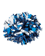 6" Two Color Metallic Baton Handle Pom