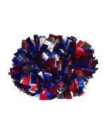 Three Color 4" Metallic Baton Handle Pom