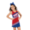 Stock Round Neck Racerback Cheer Uniform Shell Top with Diagonal Design