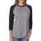 Raglan Gameday T-shirt - Heather Grey/Vintage Black