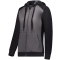 Three Season Fleece Full Zip Heather Hoodie - Charcoal/Black
