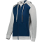 Three Season Fleece Full Zip Heather Hoodie - Grey/Navy Blue