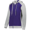 Three Season Fleece Full Zip Heather Hoodie - Grey/Purple