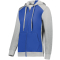 Three Season Fleece Full Zip Heather Hoodie - Grey/Royal Blue