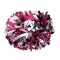 Two Color 6" Metallic Baton Handle Poms - Metallic Hot Pink/Metallic Silver