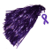 Awareness Ribbon Handle Rooter Pom Purple