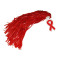 Awareness Ribbon Handle Rooter Pom Red