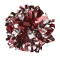 Two Color 6" Metallic Baton Handle Poms - Metallic Maroon/Metallic Silver