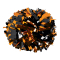Two Color 6" Metallic Baton Handle Poms - Metallic Orange/Metallic Black