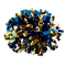 Two Color 6" Metallic Baton Handle Poms - Metallic Royal Blue/Metallic Gold