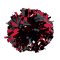 Two Color 6" Metallic Baton Handle Poms - Metallic Red/Metallic Black