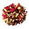 Two Color 6" Metallic Baton Handle Poms - Metallic Red/Metallic Gold