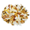 Two Color 6" Metallic Baton Handle Poms - Metallic Gold/Metallic White