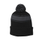 Sport-Tek® Stripe Pom Pom Beanie - Black/Grey