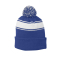 Sport-Tek® Stripe Pom Pom Beanie - Royal Blue/White
