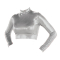 CC SpiritWear Metallic Half Top - Metallic Silver
