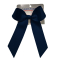 In-Stock Small Grosgrain Bow with Extended Tails - Navy Blue