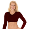 Poly/Spandex V-Neck Halftop - Maroon