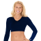 Poly/Spandex V-Neck Halftop - Navy Blue