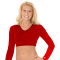 Poly/Spandex V-Neck Halftop - Red
