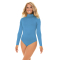 Poly/Spandex Blend - Mock Turtleneck Bodysuit - Columbia Blue