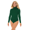 Poly/Spandex Blend - Mock Turtleneck Bodysuit - Forest Green