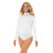 Poly/Spandex Blend - Mock Turtleneck Bodysuit - White