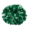 Solid Color 6" Metallic Baton Handle Poms - Metallic Forest Green