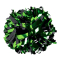 Two Color 6" Metallic Baton Handle Poms - Metallic Black/Metallic Kelly Green
