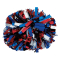 Three Color 4" Metallic Baton Handle Poms - Royal Blue/Red/Silver