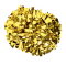 Solid Color 6" Metallic Baton Handle Poms - Metallic Gold