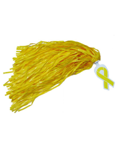 Awareness Ribbon Handle Rooter Pom Yellow