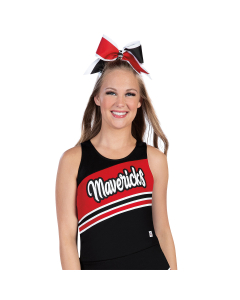 Stock Round Neck Racerback Cheer Uniform Shell Top with Diagonal Design