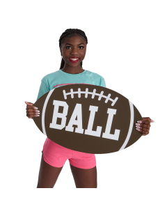 Custom Football Shaped Pep Rally Sign Printed on One Side - 15" x 24"